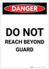 Danger: Do Not Reach Beyond Guard Portrait - Label