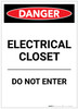 Danger: Electrical Closet Do Not Enter Portrait - Label Danger: Electrical Closet Do Not Enter Portrait - Label