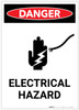 Danger: Electrical Hazard with Icon Portrait - Label Danger: Electrical Hazard with Icon Portrait - Label