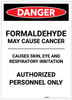 Danger: Formaldehyde May Cause Cancer Portrait - Label
