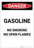 Danger: Gasoline - No Open Flame Portrait - Label
