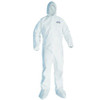 Kleenguard A30 - Coverall with hood, boots, elastic cuffs and stretch panels.