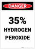 Danger: 35% Hydrogen Peroxide Portrait - Label Danger: 35% Hydrogen Peroxide Portrait - Label