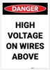 Danger: High Voltage On Wires Above Portrait - Label