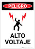 Danger: High Voltage With Graphic Spanish Portrait - Label