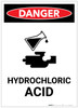 Danger: Hydrochloric Acid with Icon Portrait - Label