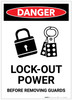 Danger: Lock Out for Safety Portrait - Label Danger: Lock Out for Safety Portrait - Label