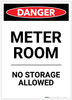 Danger: Meter Room No Storage Allowed Portrait - Label Danger: Meter Room No Storage Allowed Portrait - Label