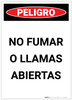 Danger: No Smoking And Open Flame - Spanish Portrait - Label
