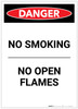 Danger: No Smoking No Open Flames Portrait - Label