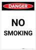 Danger: No Smoking Portrait - Label