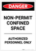 Danger: Non Permit Confined Space Portrait - Label Danger: Non Permit Confined Space Portrait - Label