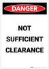 Danger: Not Sufficient Clearance Portrait - Label