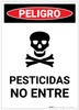 Danger: Pesticides No Entry Spanish with Icon Portrait - Label