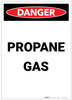 Danger: Propane Gas Portrait - Label Danger: Propane Gas Portrait - Label