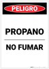 Danger: Propane No Smoking Spanish Portrait - Label