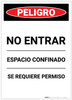 Danger: Spanish Permit Required No Entry Portrait - Label Danger: Spanish Permit Required No Entry Portrait - Label