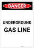 Danger: Underground Gas Line Portrait - Label