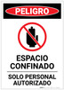 Danger: Confined Space Spanish Portrait - Label