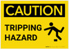 Caution: Tripping Hazard with Graphic - Label