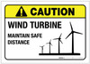 Caution: Wind Turbine ANSI with Graphic - Label Caution: Wind Turbine ANSI with Graphic - Label