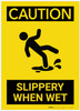 Caution: Slippery When Wet With Graphic - Label Caution: Slippery When Wet With Graphic - Label
