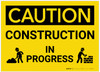 Caution: Construction in Progress with Graphic - Label