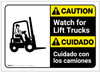 Caution: Lift Trucks ANSI Bilingual (Spanish) - Label Caution: Lift Trucks ANSI Bilingual (Spanish) - Label