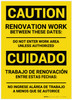 Caution: Renovation Work Bilingual (Spanish) - Label Caution: Renovation Work Bilingual (Spanish) - Label