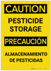 Caution: Pesticide Storage Bilingual Spanish - Label