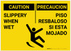 Caution: Slippery When Wet Bilingual Spanish - Label