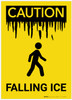 Caution: Falling Ice Portrait with Graphic - Label Caution: Falling Ice Portrait with Graphic - Label