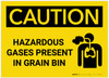 Caution: Hazardous Gases Present in Grain Bin - Label Caution: Hazardous Gases Present in Grain Bin - Label