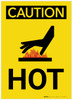 Caution: Hot Vertical with Graphic - Label