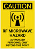 Caution: RF Microwave Hazard Portrait - Label Caution: RF Microwave Hazard Portrait - Label