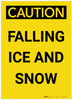 Caution: Falling Ice and Snow Portrait - Label