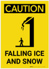 Caution: Falling Ice and Snow Portrait With Graphic - Label Caution: Falling Ice and Snow Portrait With Graphic - Label