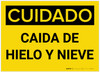 Caution: Falling Ice Snow Spanish - Label