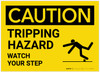 Caution: Tripping Hazard Watch Your Step - Label