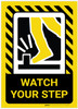Caution: Watch Your Step Portrait with Graphic - Label