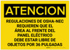 Caution: OSHA NEC Regulations Requires Spanish - Label Caution: OSHA NEC Regulations Requires Spanish - Label