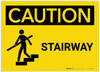 Caution: Stairway With Graphic - Label