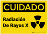 Caution: X Ray Radiation Spanish with Graphic - Label Caution: X Ray Radiation Spanish with Graphic - Label