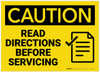 Caution: Read Directions Servicing With Graphic - Label