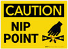 Caution: Nip Point with Graphic - Label Caution: Nip Point with Graphic - Label