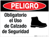Obligatorio el Uso de Calzado de Seguridad - Wall Sign Obligatorio el Uso de Calzado de Seguridad - Wall Sign
