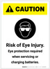 Caution: Risk of Eye Injury - Eye Protection Required with Graphic Portrait - Label