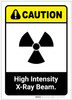 Caution: High Intensity X Ray Beam ANSI Portrait - Label