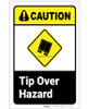 Caution: Tip Over Hazard ANSI Portrait - Label