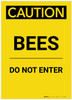 Caution: Bees/Do Not Enter Portrait - Label Caution: Bees/Do Not Enter Portrait - Label